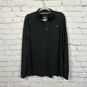 Merino Blend 1/4 Zip Pullover XL Black Lightweight Athletic Active Layer Top